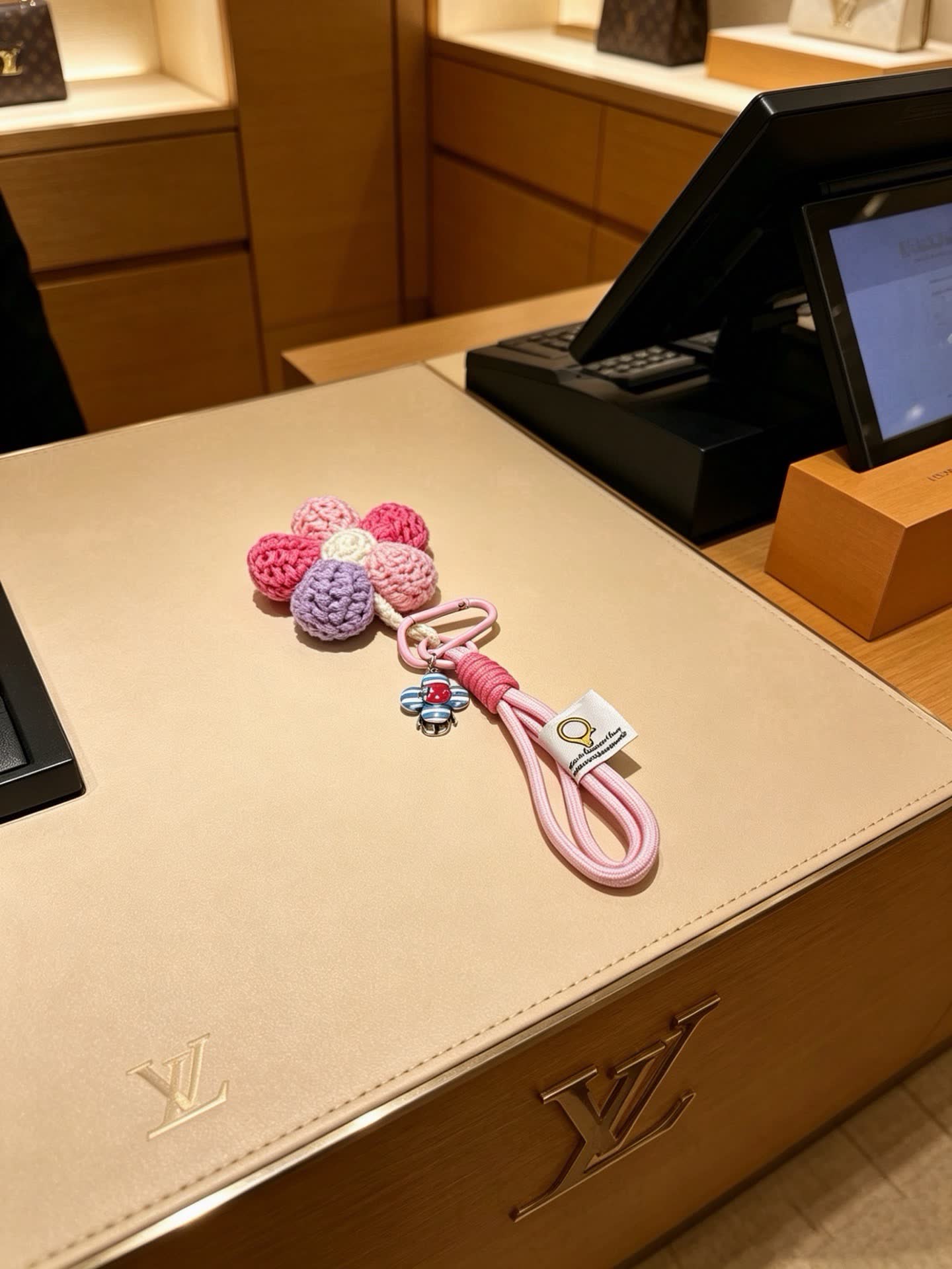 Louis Vuitton Handmade Crochet Flower Keychain